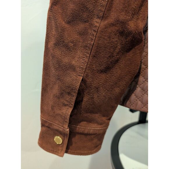 Isaac Mizrahi Live! Suede & Quilted Leather Jacket – Size 14 - Picture 4 of 7